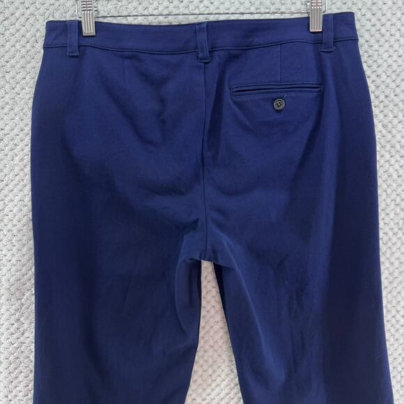 Lauren Ralph Lauren Pants Womens 10 Blue Cotton Adelle Straight Leg Mid Rise - Picture 7 of 15